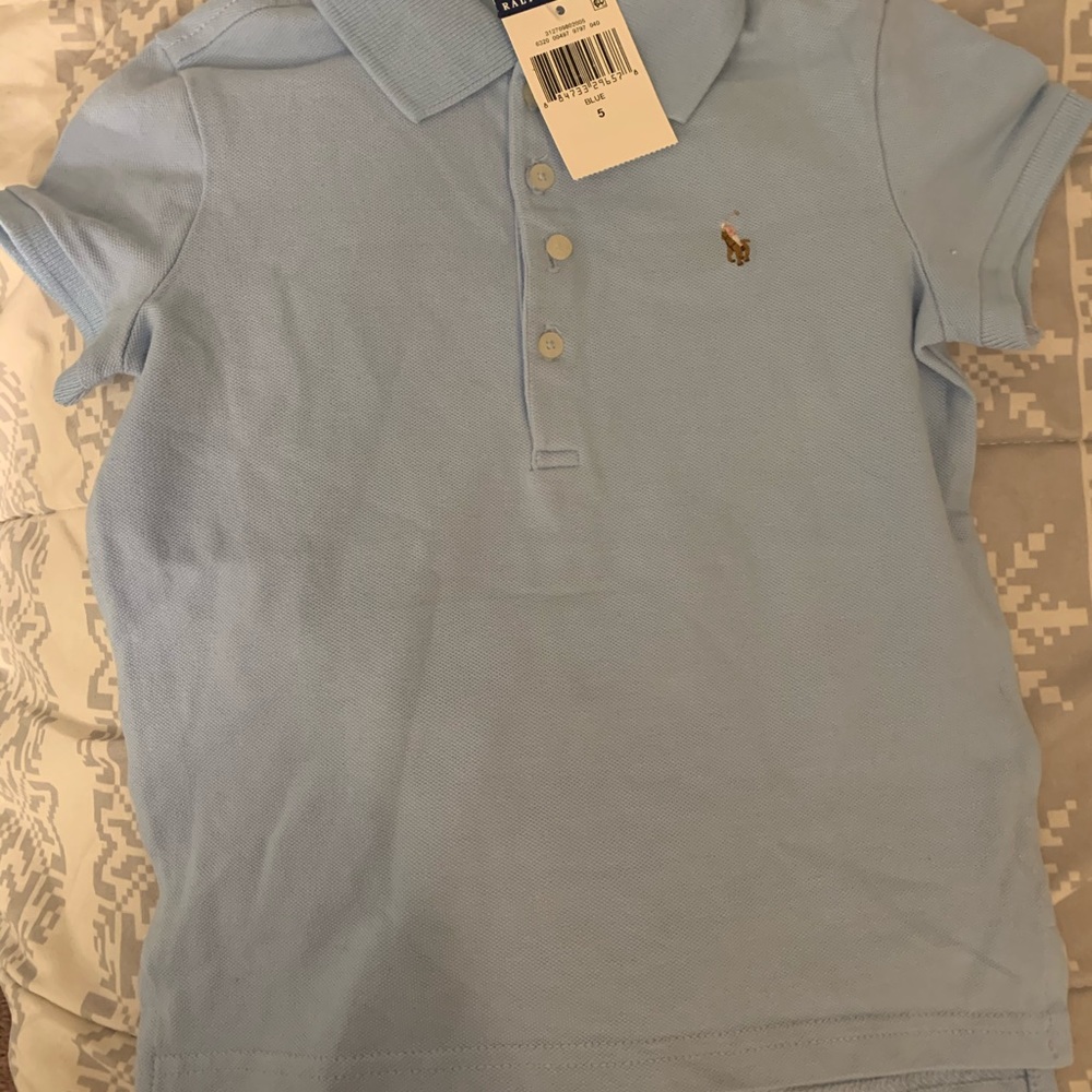 Girls Stretch Cotton Mesh Polo Shirt